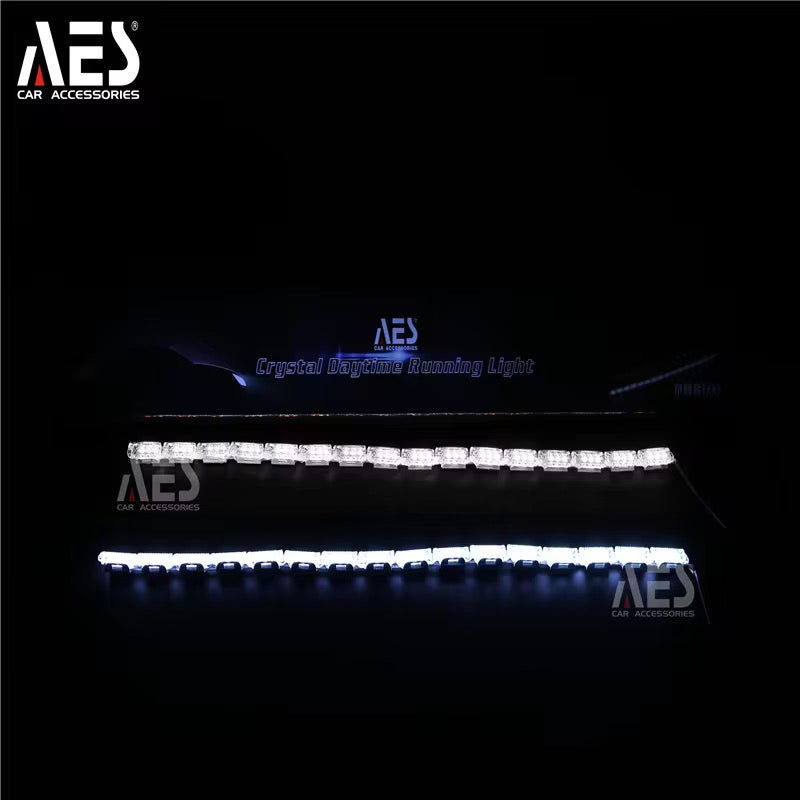 AES ไฟเดย์ไลท์ DRL เส้น LED 50cm ชิป 16 ดวง ขาว+เหลือง เลี้ยววิ่ง (Sequential)