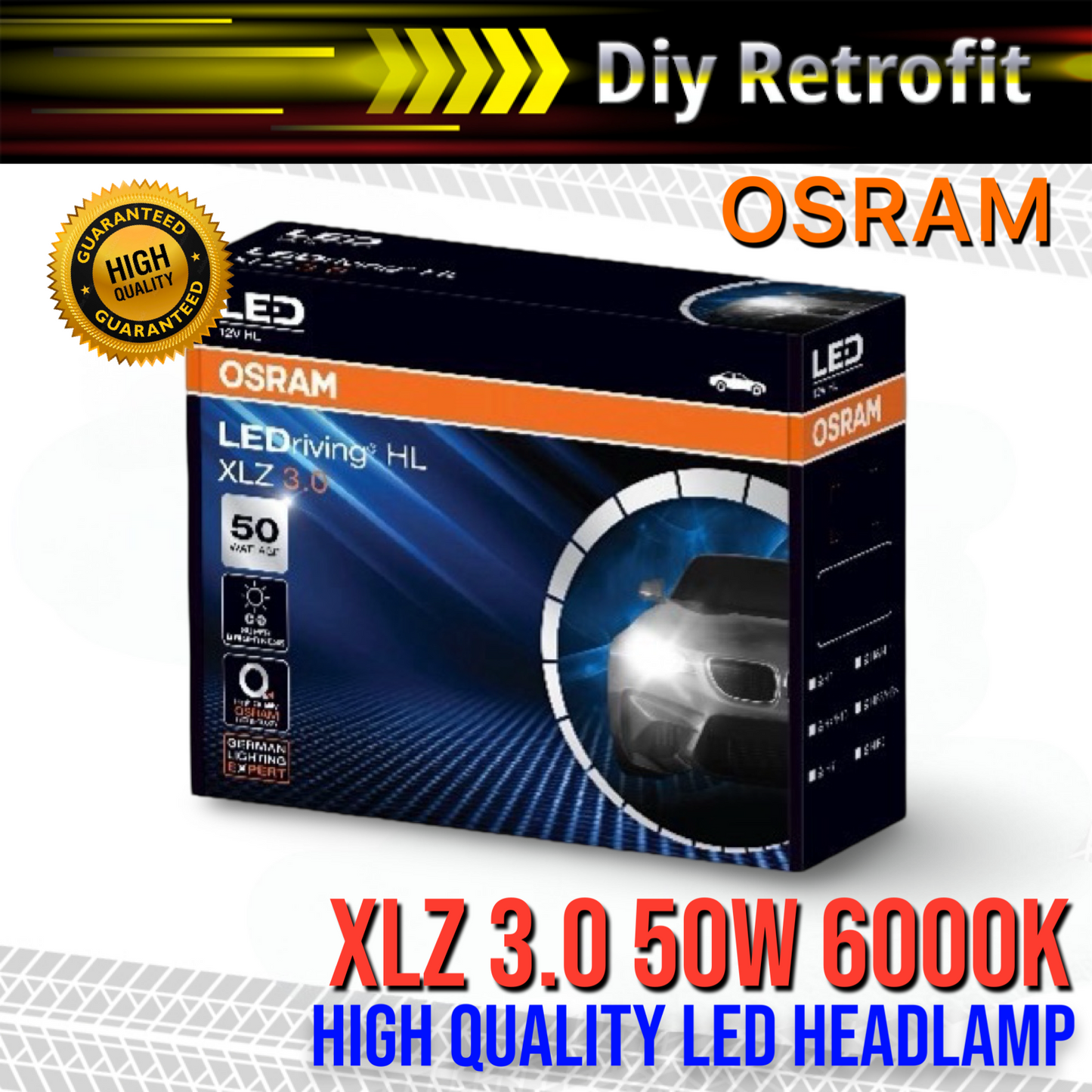 หลอดไฟหน้า LED Osram XLZ 3.0 50W 6000K