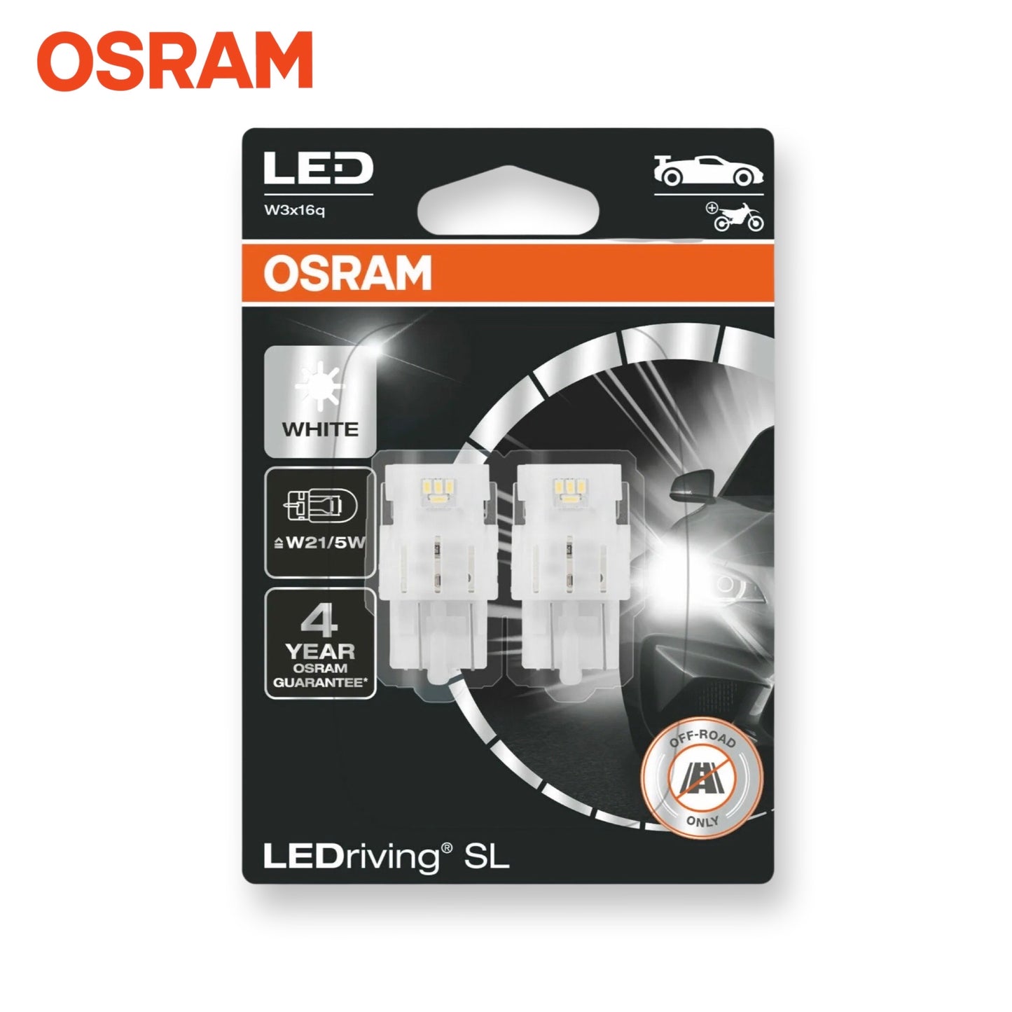 Osram 7443 (21W/5W) White LED Signal Lamp