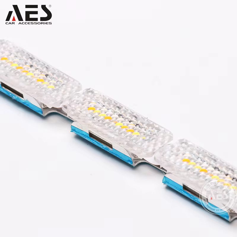 AES ไฟเดย์ไลท์ DRL เส้น LED 50cm ชิป 16 ดวง ขาว+เหลือง เลี้ยววิ่ง (Sequential)