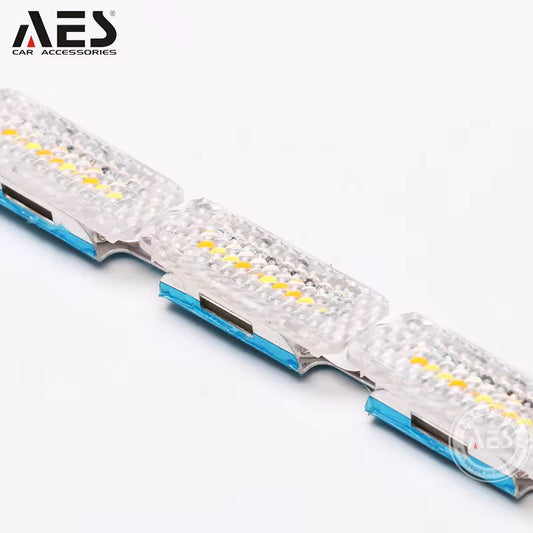 AES ไฟเดย์ไลท์ DRL เส้น LED 50cm ชิป 16 ดวง ขาว+เหลือง เลี้ยววิ่ง (Sequential)
