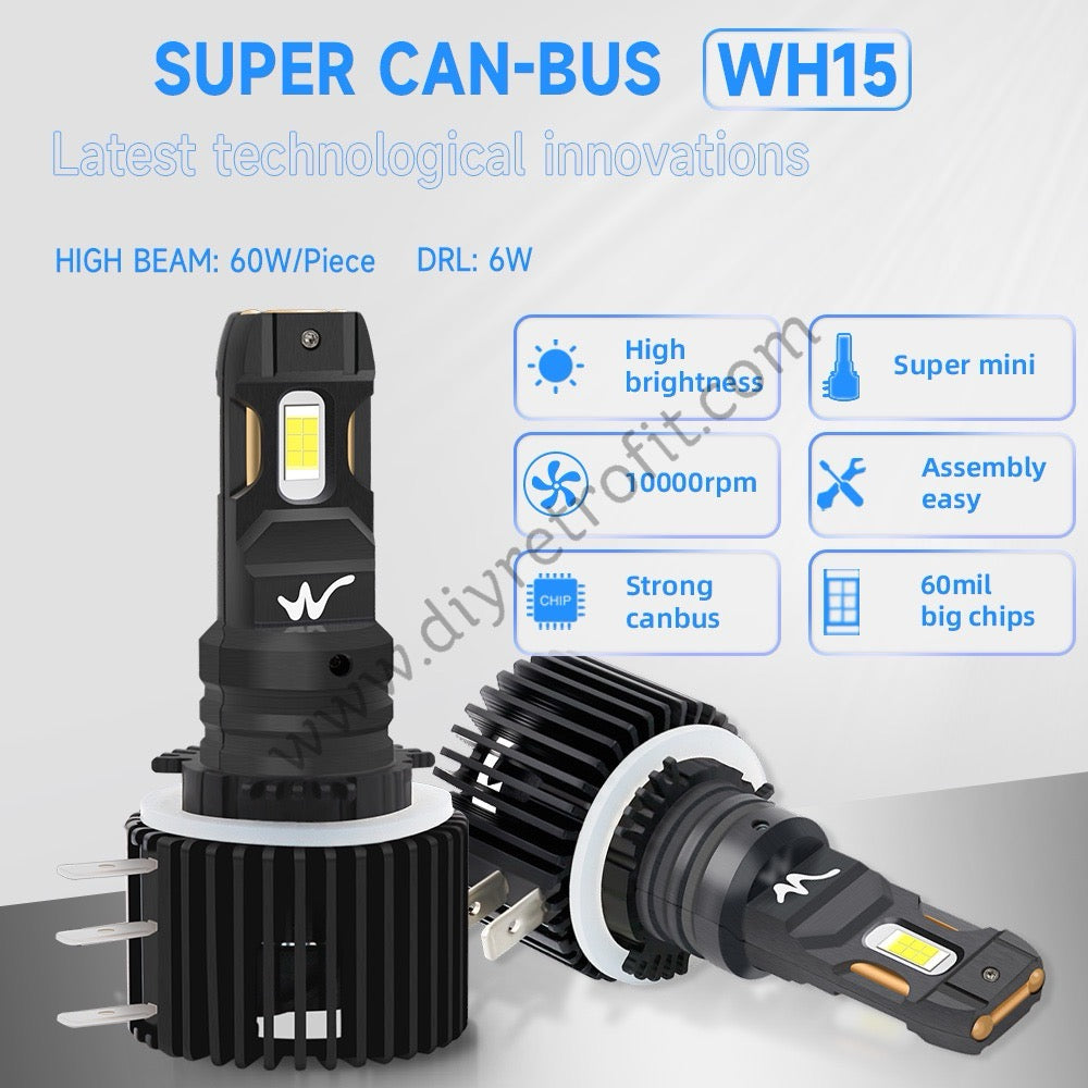 WH15 H15 CANBUS LED Headlamp Bulb หลอดไฟหน้า LED CANBUS H15